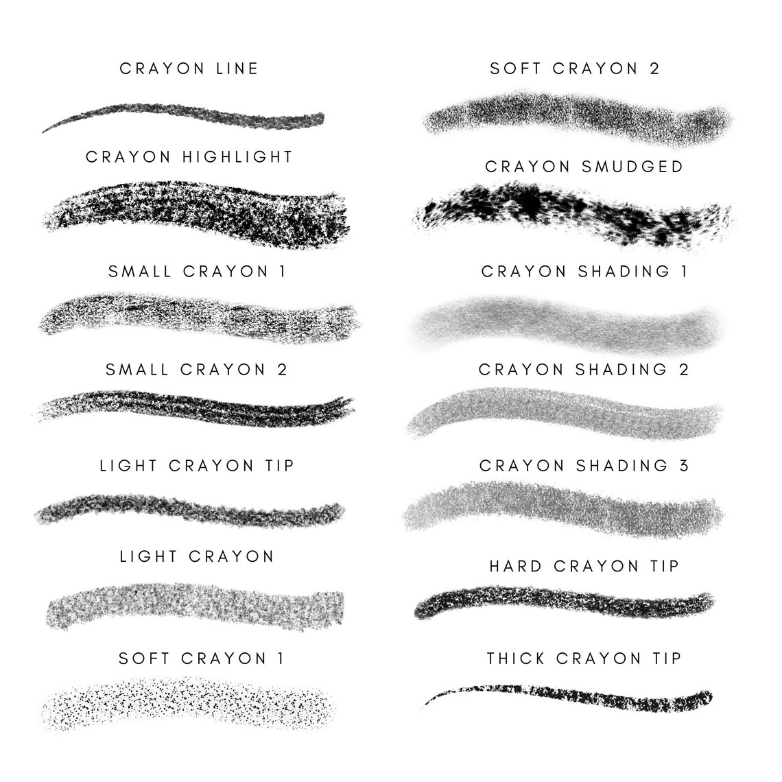 Crayon Procreate Brushes Mega Pack Crayon Brushes Paper Etsy