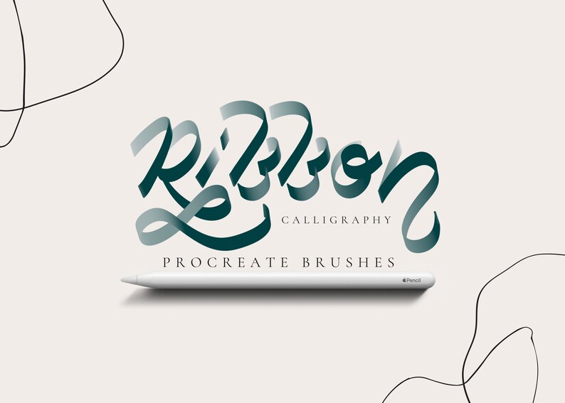 Procreate Ribbon Calligraphy Brushes: Minimal Lettering - Etsy