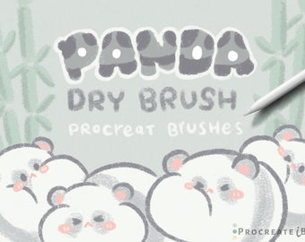 Kawaii Panda Procreate Brushes: Dry Texture and rough Sketch brushes (Digital Product)