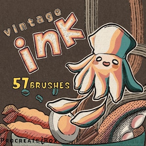 Vintage penselen voor voortplanten van inkt | 57 vintage strippenselen | Patroonpenselen voortplanten | Textuurborstels | Inktborstels voortplanten
