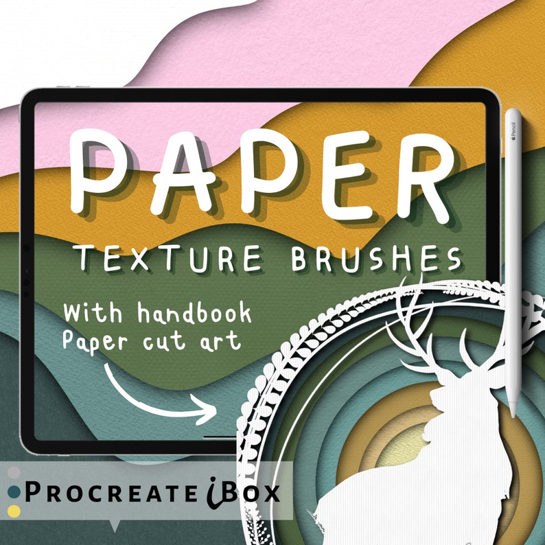 16 Mixed Paper Texture Procreate Brushes With Ebook Paper Cut Etsy