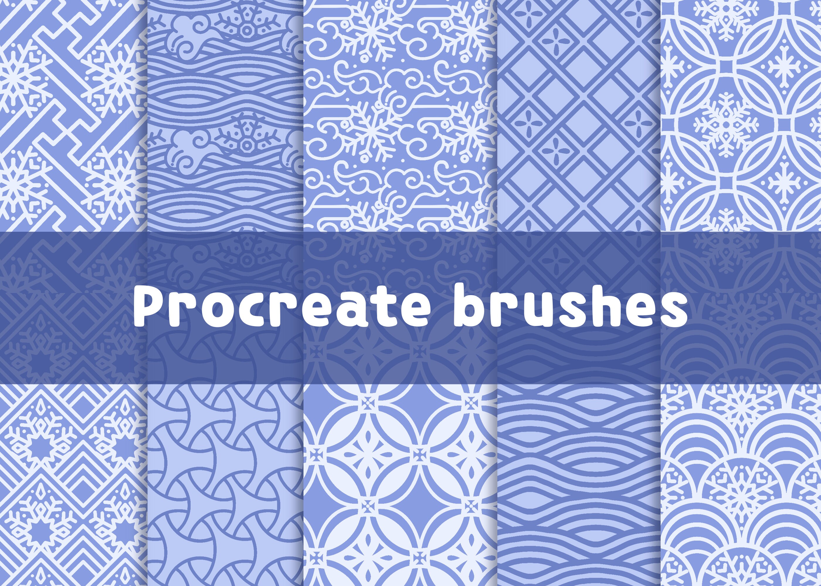 20 Procreate Japanese Winter Pattern Brushes: Asian Snow Designs ...
