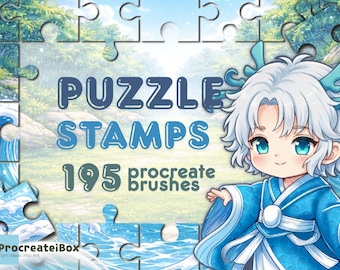 Procreateパズルスタンプ＆ジグソーブラシ – かわいい落書き要素