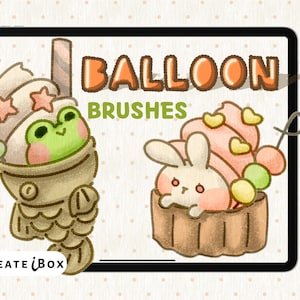 15 pinceaux à griffonner Procreate | Pinceaux texturés Procreate | Pinceau kawaii illustration mignonne | brosse à dessin | iBox ballon