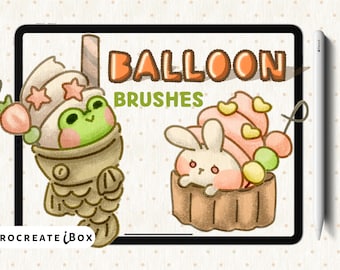 Procreate Doodle Brushes: Kawaii Illustration Brush Set , Balloon iBox (Digital Download)