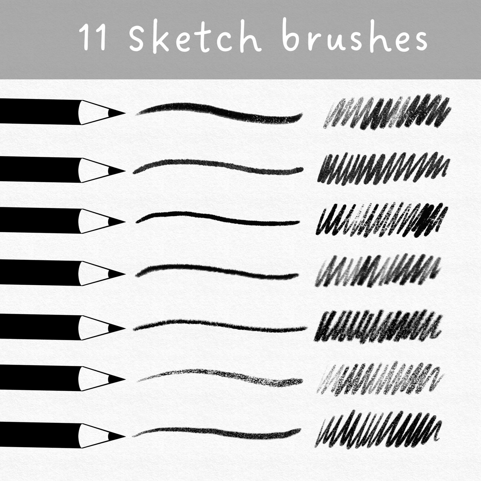 16 Procreate Sketch Brushes With Paper Texture Procreate Etsy