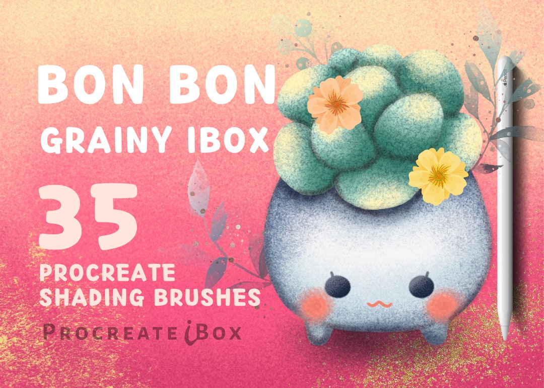Procreate Grain Texture Brushes: Bon Bon Grainy Ibox Brush Set (digital ...