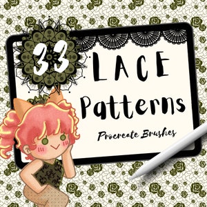 33 Procreate lace brushes, Textile fabric brush, Procreate texture, procreate clothing, procreate fabric, procreate pattern, procreate art