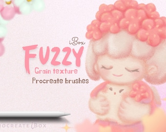 かわいいファジーグレイン Procreate ブラシ：グレインテクスチャブレンダー（デジタルダウンロード）