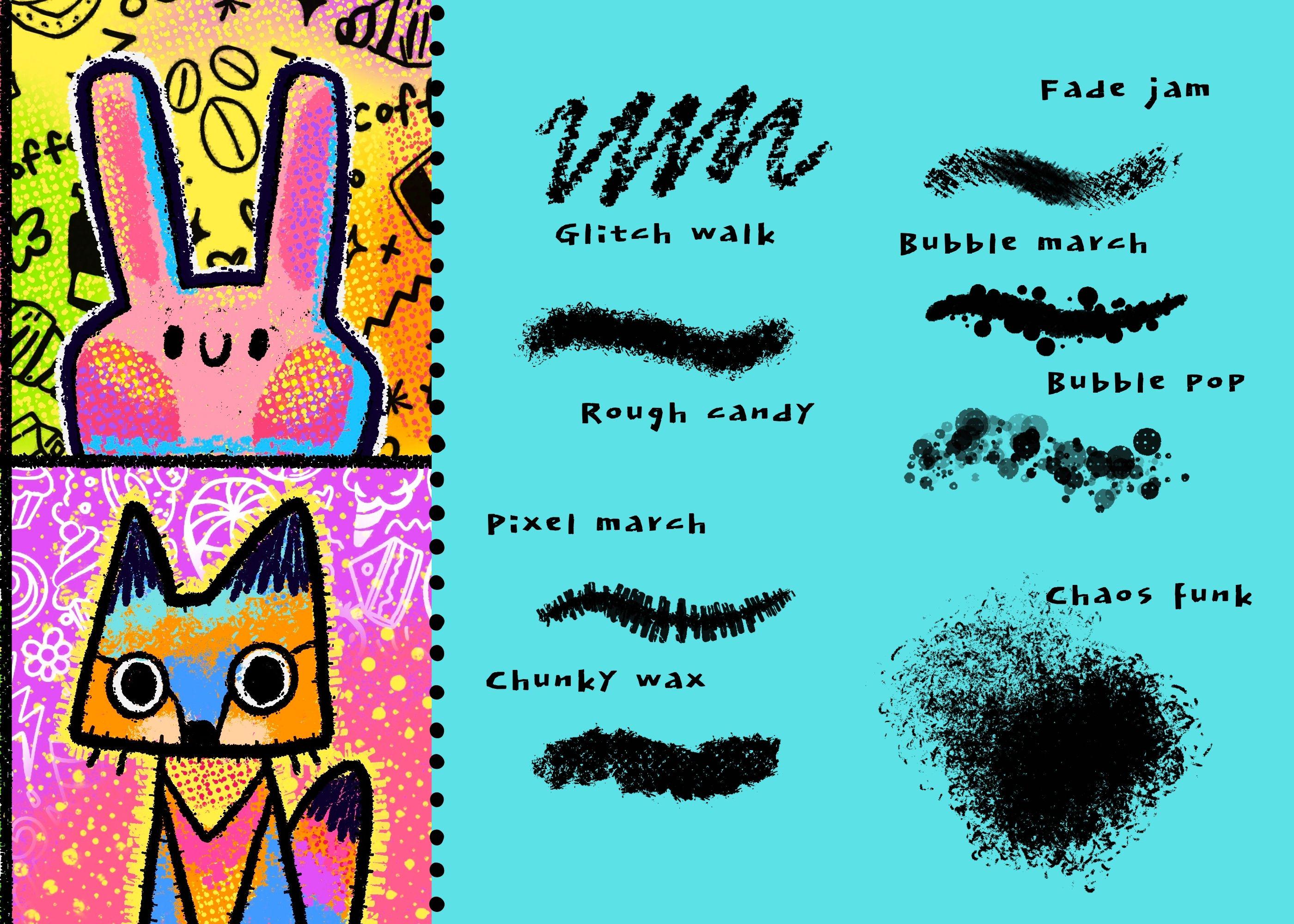Funky Pop Art Procreate Brushes | Grunge, Ink Texture (digital Download ...