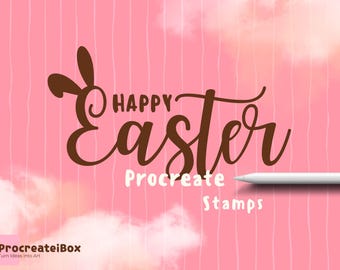 イースターの文字スタンプセット – Procreate イースターかわいいスタンプ60個