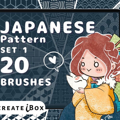 20 Procreate Japanese Pattern Brushes Asian Pattern Etsy
