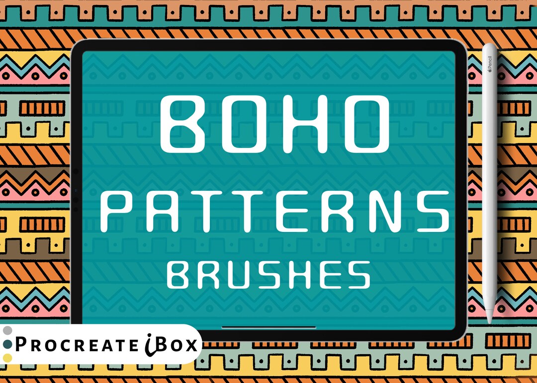 20 Procreate Brushes Bohemian Pattern | Procreate Boho Brush | Doodle ...
