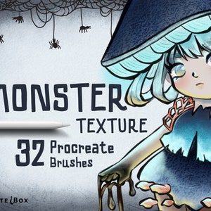 Procreate texture brushes | 38 Monster texture procreate brush set | Procreate cartoon | Procreate illustration brushes