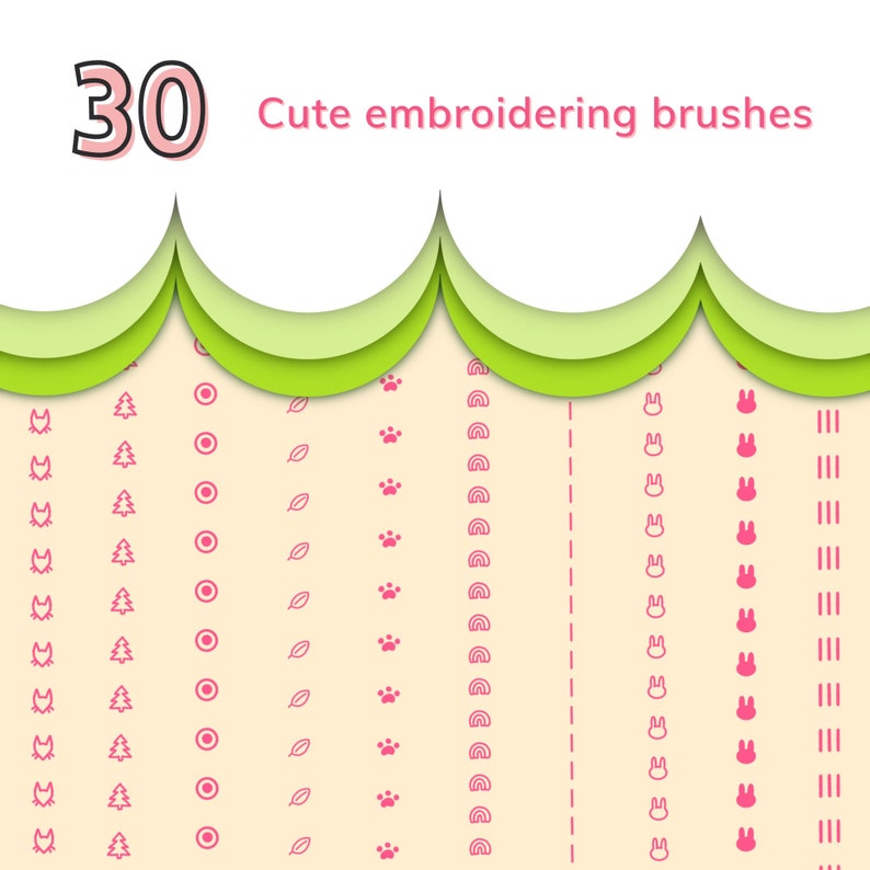 40 Procreate Kawaii Brushes Procreate Pattern Procreate Etsy