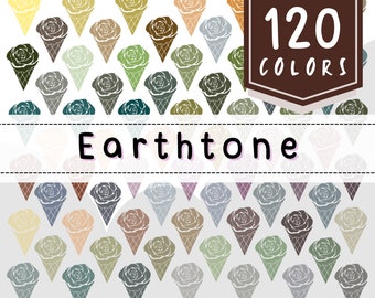 Procreate Color Palette: 120 Earth Tone Swatches