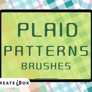 Plaid pattern procreate brushes | 30 Geometric pattern brushes | Procreate fabric plaid brushes