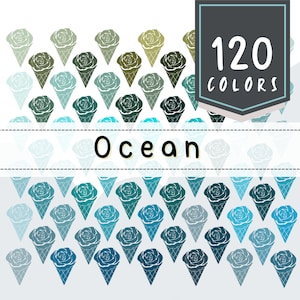 Ocean Procreate Color Palette: 120 Colors procreate Swatches (Digital Download)