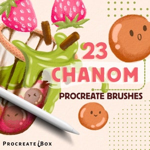 23 pennelli Chanom Procreate / Pennello Kawaii / Pennelli per texture Procreate / Pennello per illustrazioni / Pennelli per doodle Procreate per arte carina
