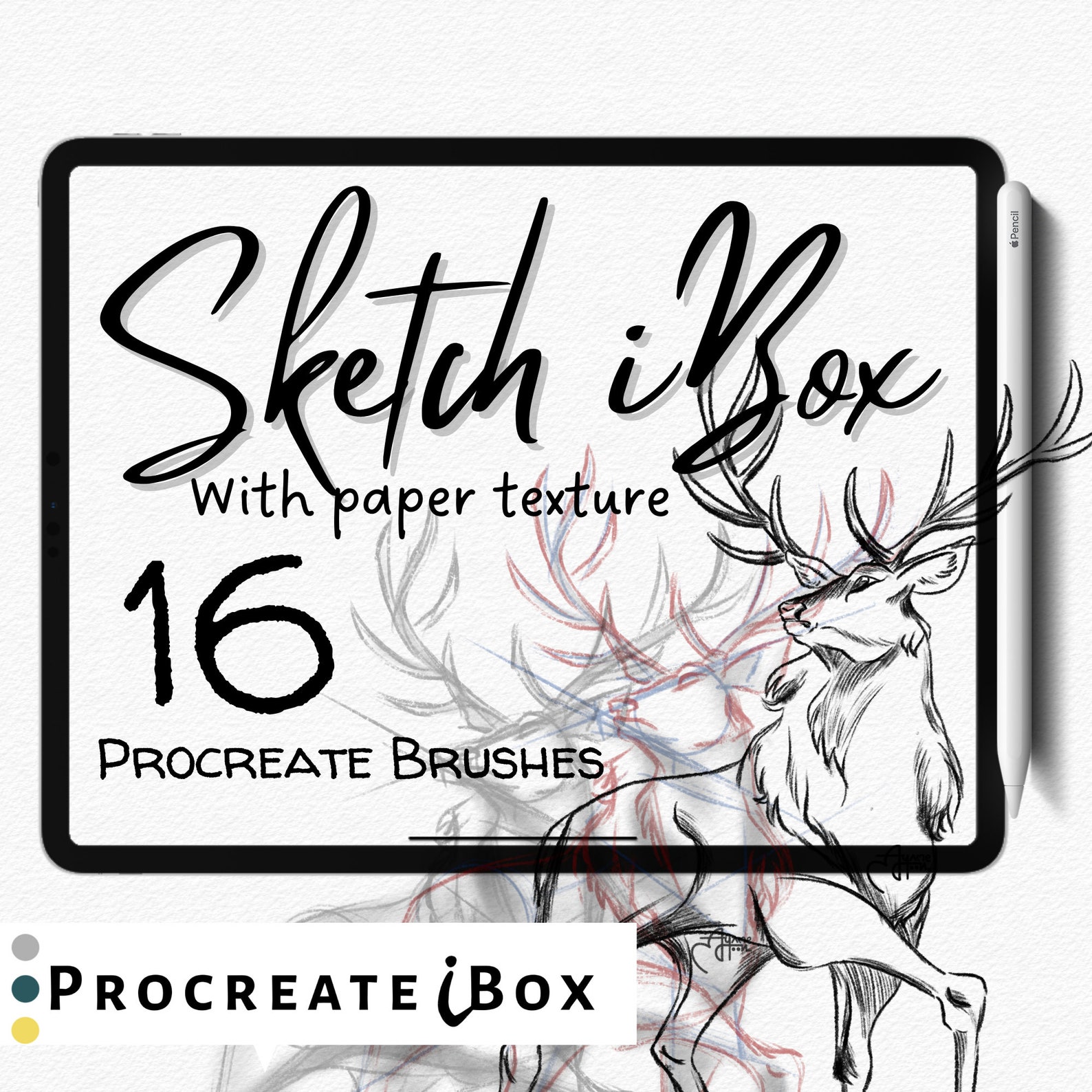 16 Procreate Sketch Brushes With Paper Texture Procreate Etsy