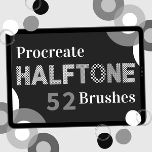 52 Procreate pattern halftone brushes | Procreate vintage shading brush | Procreate grid, dot and line brush | Manga brushes