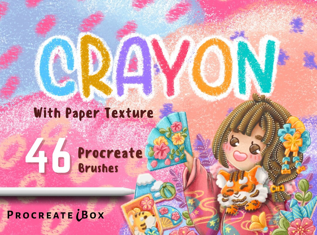 Crayon Procreate Brushes Mega Pack Crayon Brushes Paper Procreate