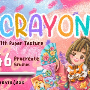 Crayon procreate brushes Mega pack | crayon brushes | paper procreate texture brushes | Crayon illustration brush | Crayon brush kit