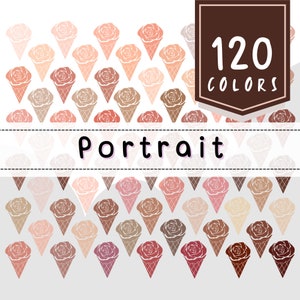 Procreate Color Palette: 120 Skin Tone Procreate Swatches