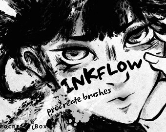 INKFLOW 62 Procreate Ink Brushes with Realistic Bleed & Texture Effects