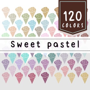 120 Pastel Procreate Color Swatches: Sweet Color Palette