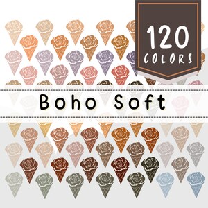 120 Boho Soft Color Palette for Procreate: Muted colors, Earth tone palette