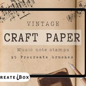 Kraftpapier zeugen Pinsel | Procreate Vintage Pinsel | Vintage Stempel | Papiertextur zeugen | 95 Procreate Pinsel