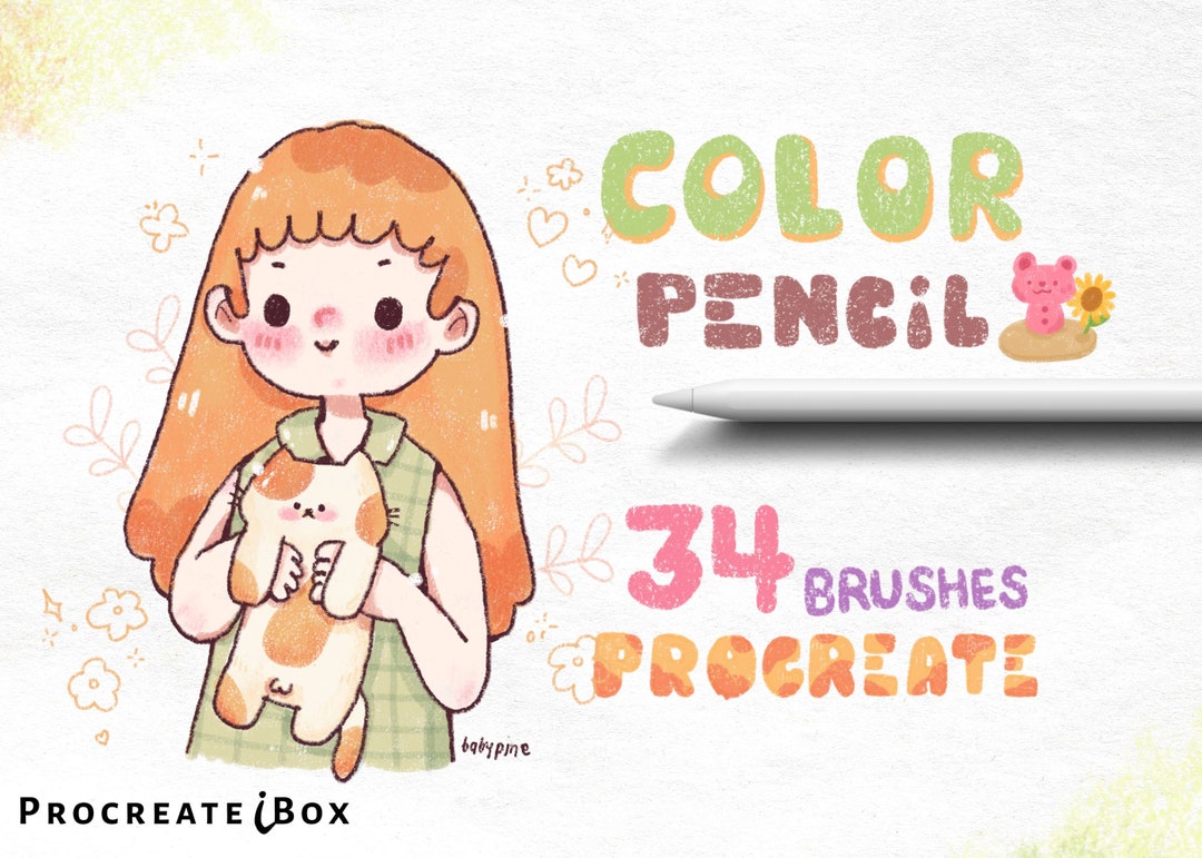 34 Colored Pencil Procreate Brushes Pencils Sketch Color Palettes