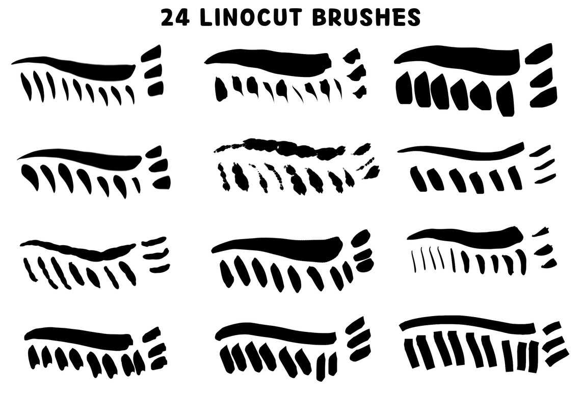Procreate Linocut Brushes Linocut Pattern Brushes 39 Etsy