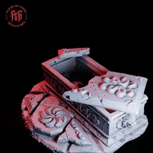 3D Printed Ancient Sarcophagus: Tabletop RPGs, Dungeons and Dragons (32mm/28mm/75mm)