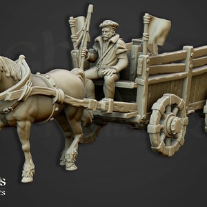 Goldwagen / Lieferläufer | 32mm / 28mm | Ideal für Tabletop RPGs | Dungeons and Dragons - Highlands Miniatures