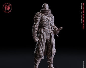 The Silent Knight | 28-75mm Resin Mini | 14K Resin Print at 20µm | Tabletop RPG, D&D Model | Flesh of Gods