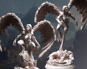 Hill Harpies | 32mm / 28mm / 75mm | Ideal for Tabletop RPGs | Dungeons and Dragons - Dm Stash