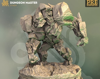 Lazlus Earth Golem Miniature: D&D, Resin RPG Figure (32/28/75mm)
