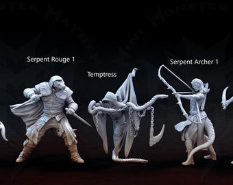Serpent Characters | ideal for Tabletop RPGs | Dungeons and Dragons - Mini Monster Mayhem