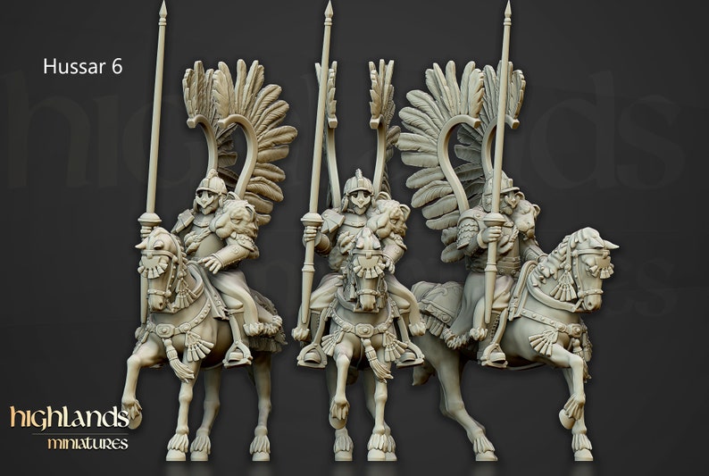 Winged Hussars 32mm / 28mm Ideal for Tabletop RPGs Dungeons and Dragons Highlands Miniatures image 7