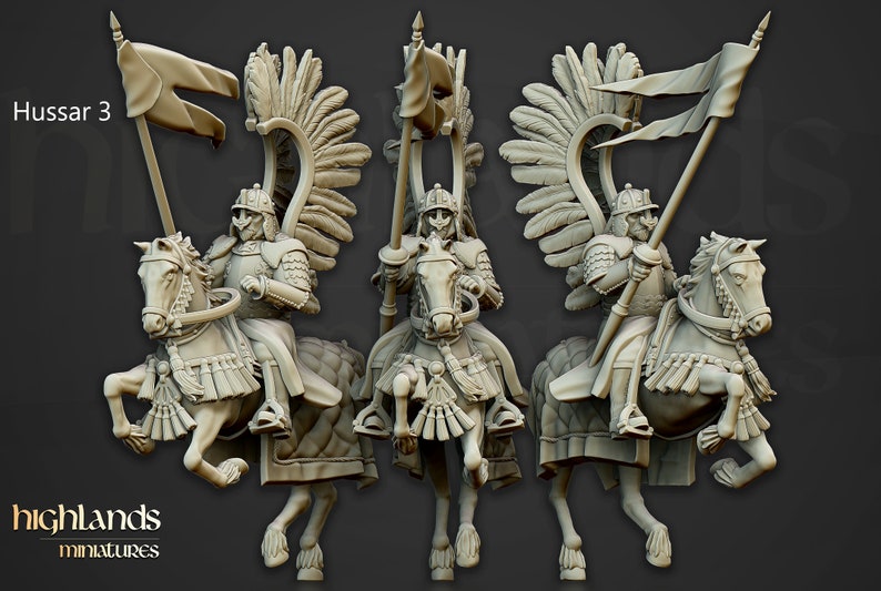 Winged Hussars 32mm / 28mm Ideal for Tabletop RPGs Dungeons and Dragons Highlands Miniatures image 4