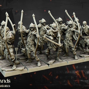 Undead Archers | Premium Resin DND Miniature | Hand Cleaned | 28mm 32mm 75mm 100mm | Tabletop RPG Mini