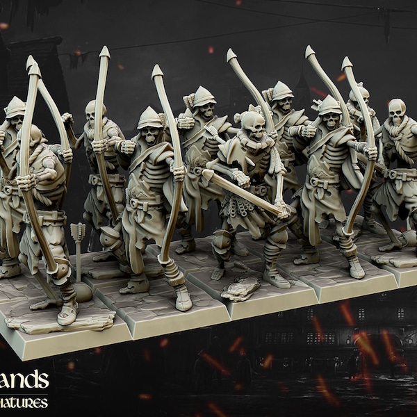 Undead Archers | 32mm / 28mm | Ideal for Tabletop RPGs | Dungeons and Dragons - Highlands Miniatures