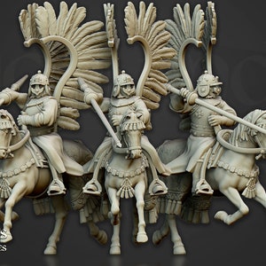 Winged Hussars 32mm / 28mm Ideal for Tabletop RPGs Dungeons and Dragons Highlands Miniatures image 5