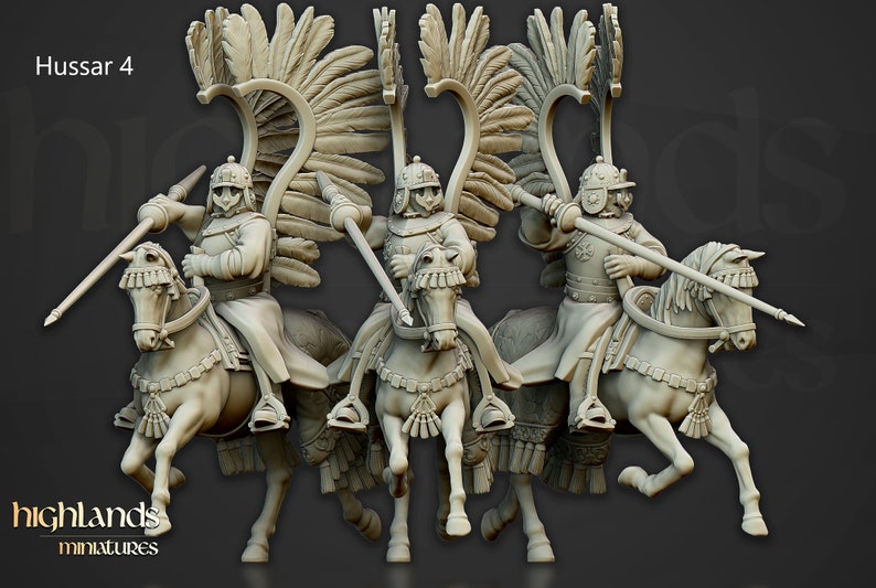 Winged Hussars 32mm / 28mm Ideal for Tabletop RPGs Dungeons and Dragons Highlands Miniatures image 5