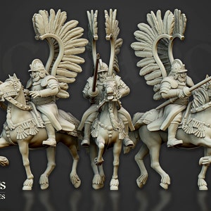 Winged Hussars 32mm / 28mm Ideal for Tabletop RPGs Dungeons and Dragons Highlands Miniatures image 2