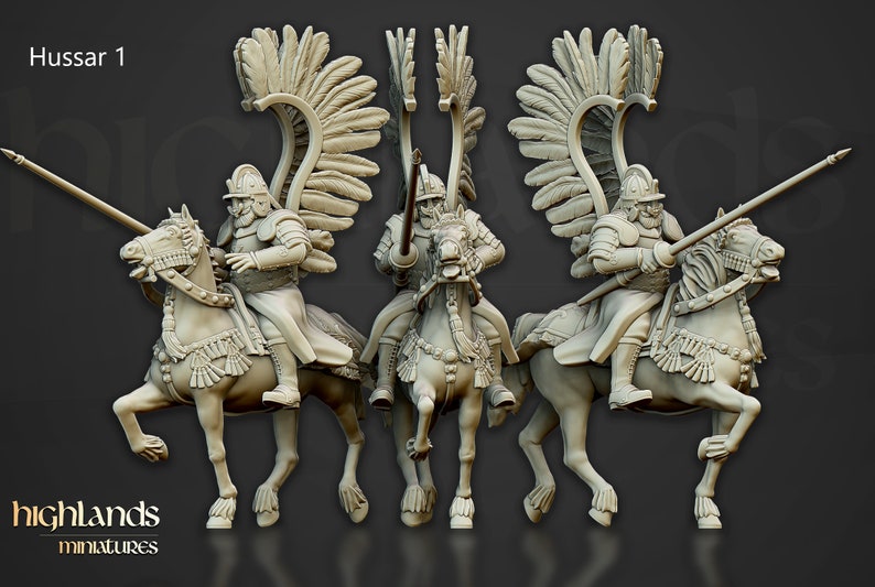 Winged Hussars 32mm / 28mm Ideal for Tabletop RPGs Dungeons and Dragons Highlands Miniatures image 2