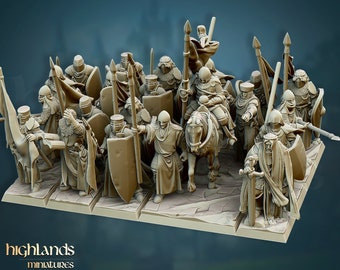 Heilige Kreuzritter | 28-75 mm Harz Mini | 14K Resin Druck bei 20µm | Tabletop-Rollenspiel, D & D Modell | Highlands Miniaturen