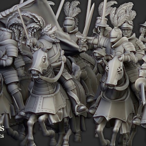 Sunland Knights on Horseback: 3D Printed Miniatures for Tabletop RPGs